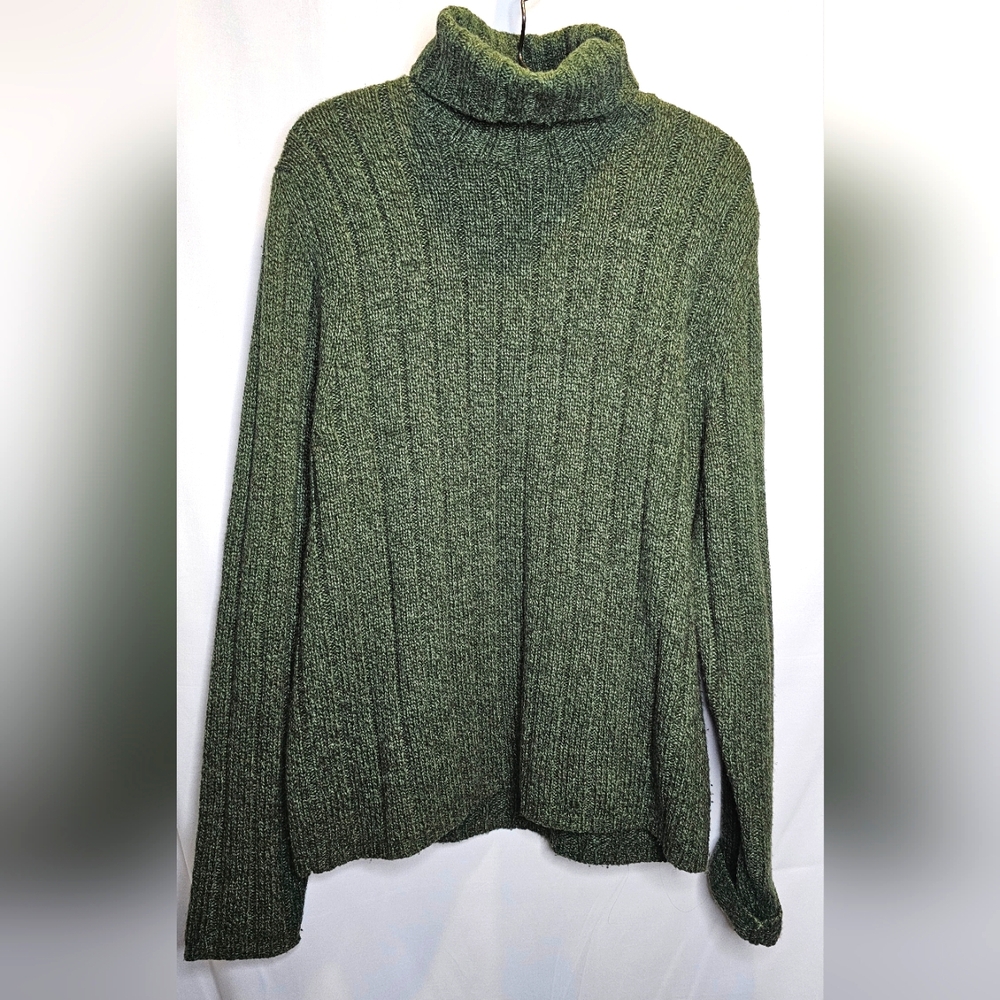 Abercrombie and Fitch Vintage Green Turtle Neck Chunky Sweater